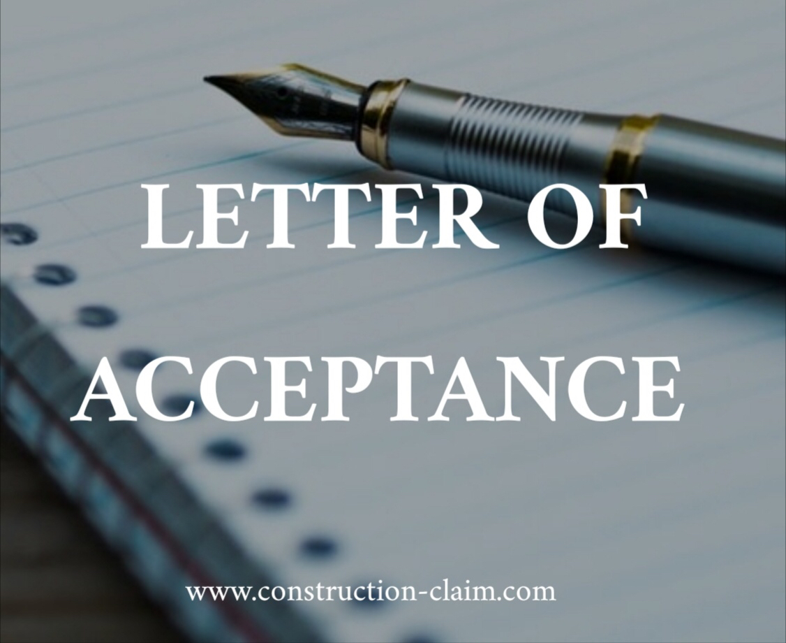 Letter of Acceptance FIDIC Conditions of the Contract - Construction Claim